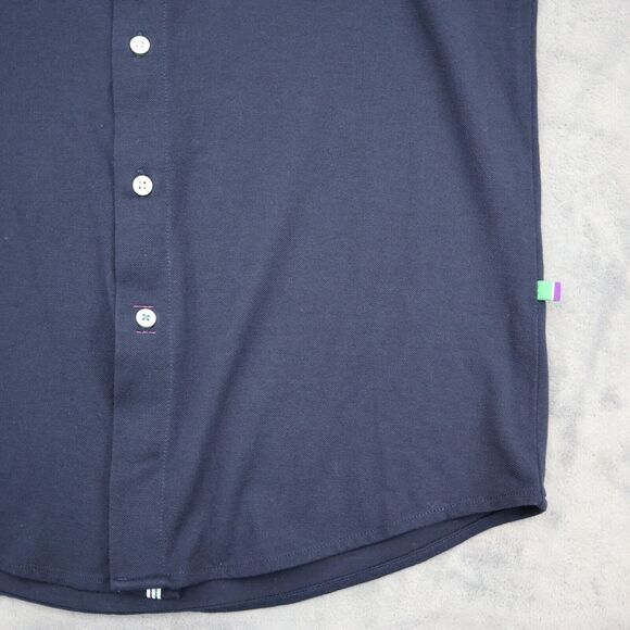 Allen Solly Shirt Mens 39 Blue Ultra Slim Fit Button Up Long Sleeve Collared Top - Picture 12 of 16